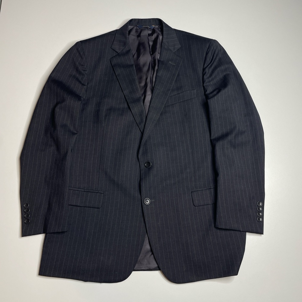 Vintage Brooks Brothers 1818 Fitzgerald Black Pinstripe Blazer Made USA 44R